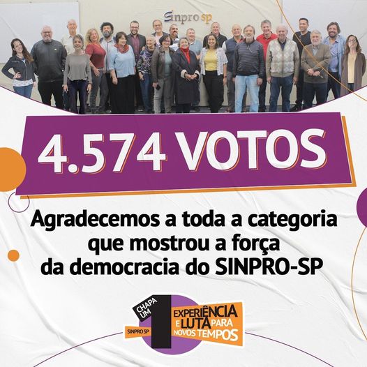 Sinpro Campinas parabeniza nova diretoria eleita do Sinpro-SP