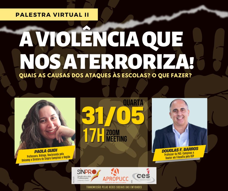 Diretora do Sinpro Campinas participa hoje de debate sobre ataques nas escolas