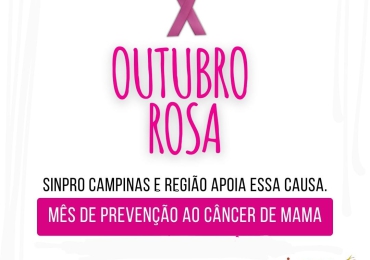 Sinpro Campinas e Região apoia campanha Outubro Rosa