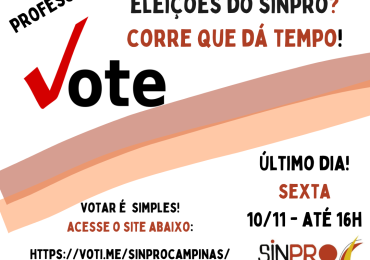 Prazo para votar nas eleições do Sinpro Campinas e Região termina nesta sexta