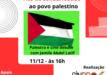 Evento em solidariedade ao povo palestino acontece hoje (11), via Zoom
