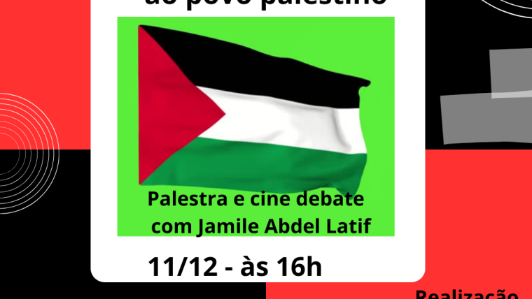 Ato de solidariedade ao povo palestino será realizado no dia 11