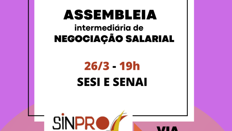 Sinpro Campinas convoca professores do Sesi e Senai para assembleia intermediária nesta terça (26)