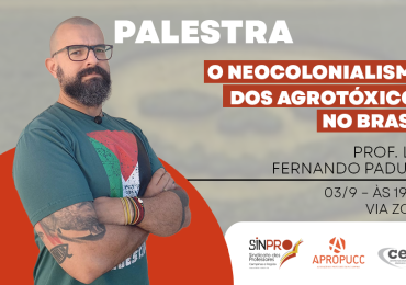 Palestra: Luiz Padulla aborda o “neocolonialismo dos agrotóxicos” na próxima terça (3/9)