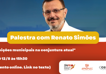 Renato Simões aborda as eleições municipais em palestra no dia 12