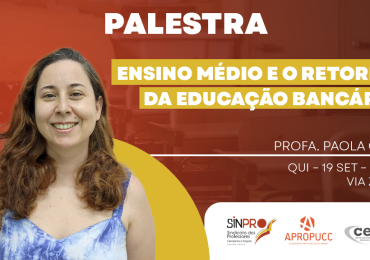 Educação bancária no ensino médio será tema de palestra da profa. Paola Guidi