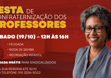 Festa de Confraternização dos Professores terá samba e feijoada no dia 19/10