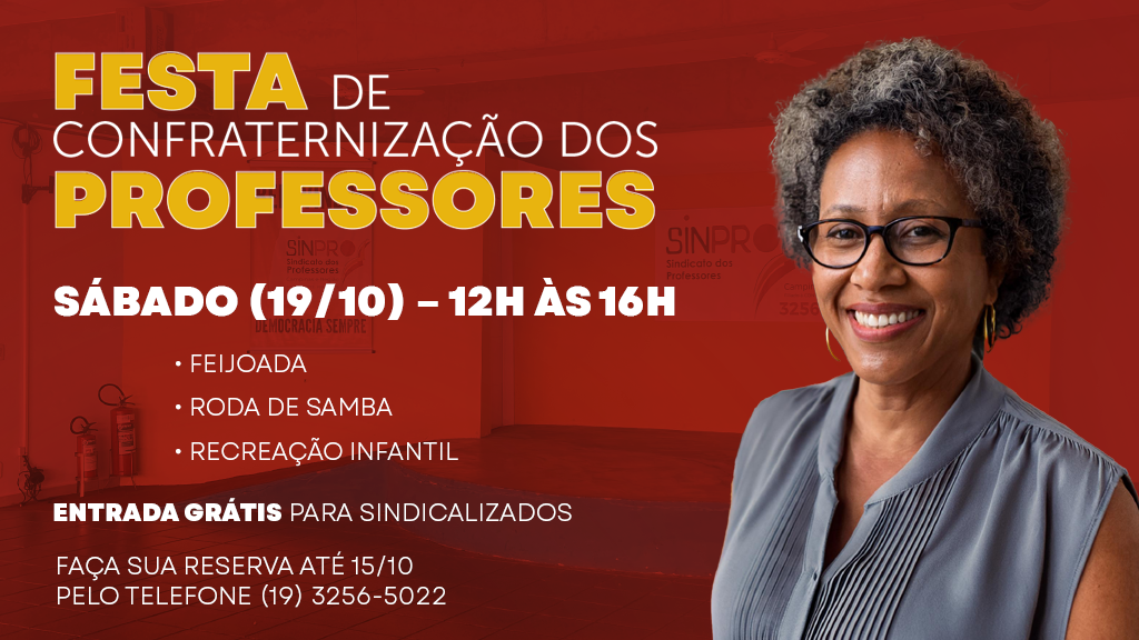 Festa de Confraternização dos Professores terá samba e feijoada no dia 19/10