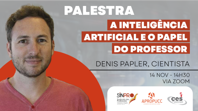 Palestra com Denis Plapler reflete sobre desafios do professor frente à Inteligência Artificial