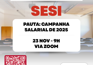 Assembleia unificada com professores do SESI discutirá campanha salarial neste sábado (23)