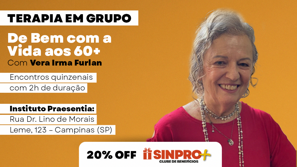 Sinpro Mais garante 20% de desconto em sessões de terapia para sindicalizados acima dos 60 anos